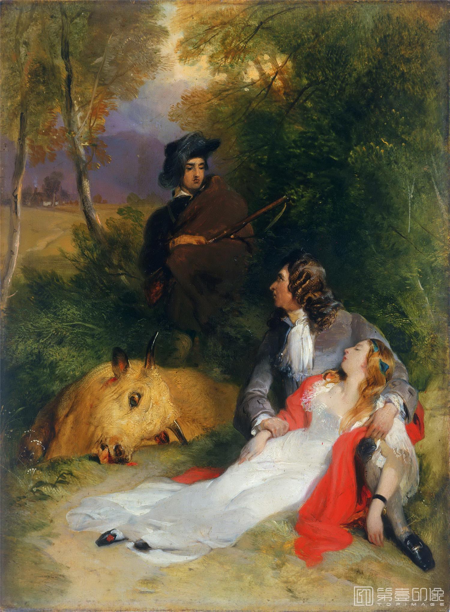 油画-美国费城美术馆藏画-Sir Edwin Landseer, English, 1802-1873The Bride of Lammermoor-570